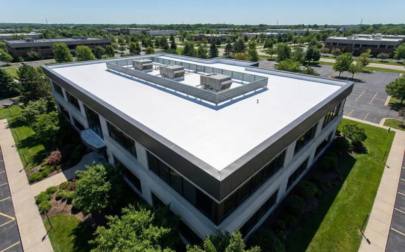 Office building TPO roof replacement completed in Atlanta Georgia